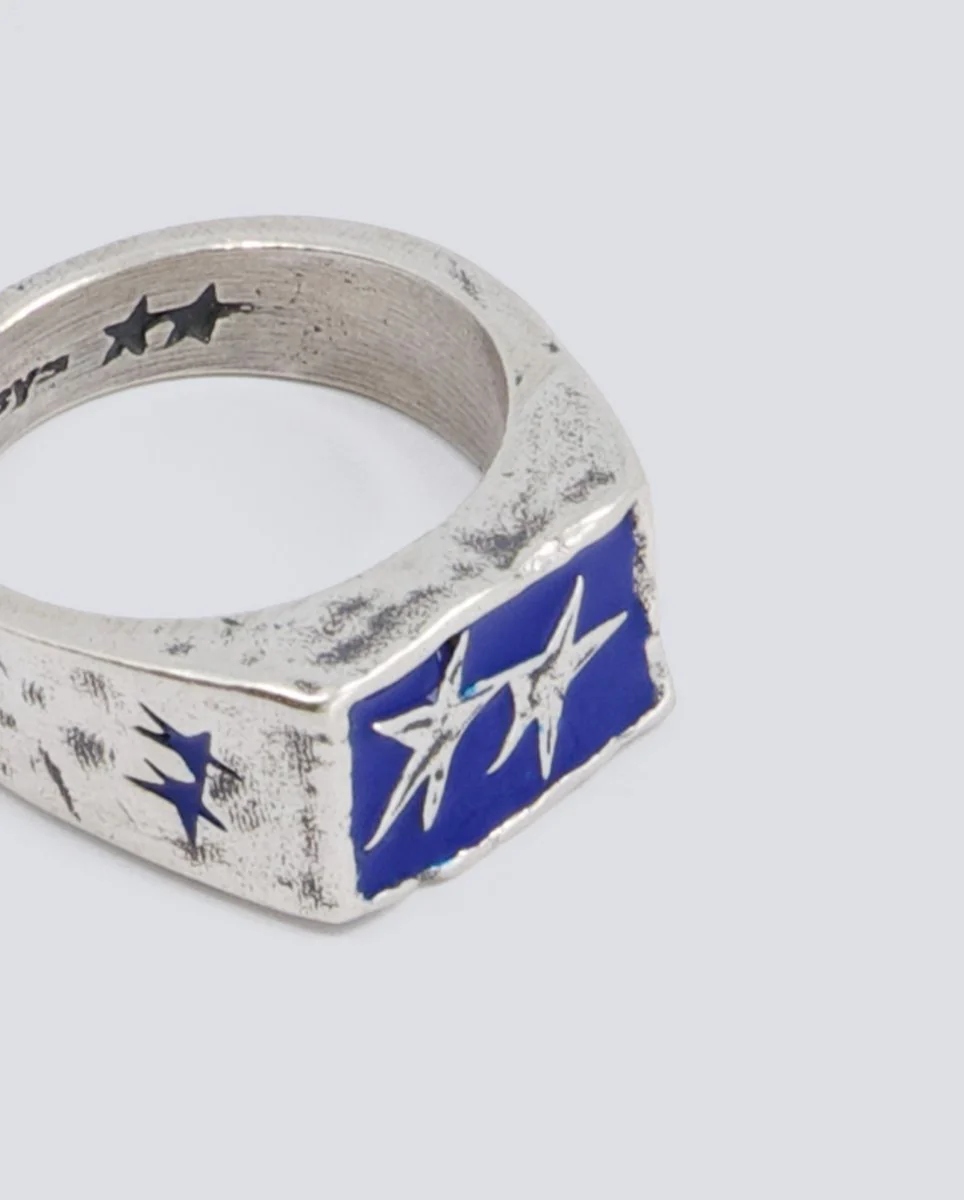 Anillo Twojeys Ignorant Icon Ring Blue Plateado Unisex - Image 2