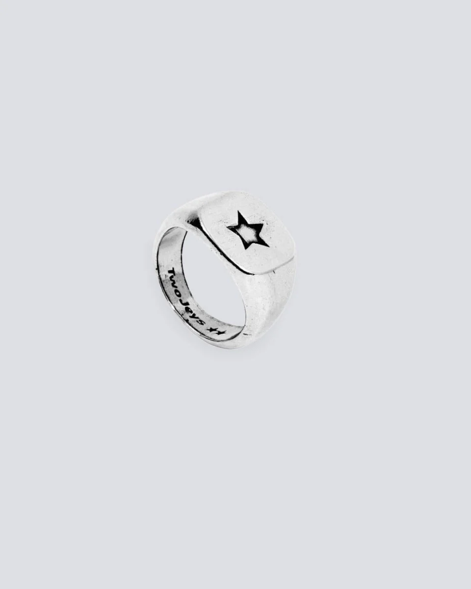 Anillo Twojeys Star Signet Plateado Unisex