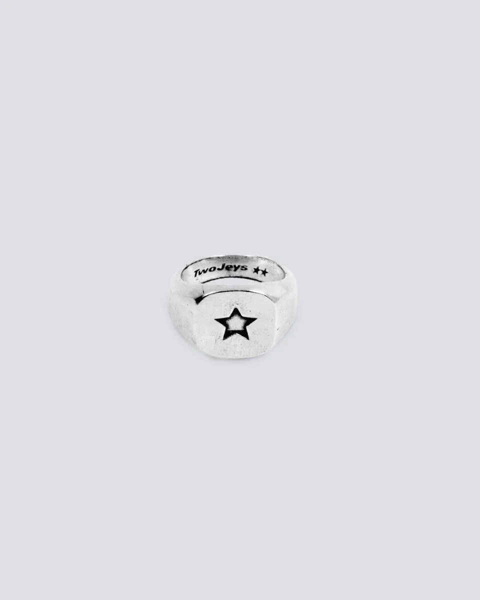 Anillo Twojeys Star Signet Plateado Unisex - Image 2
