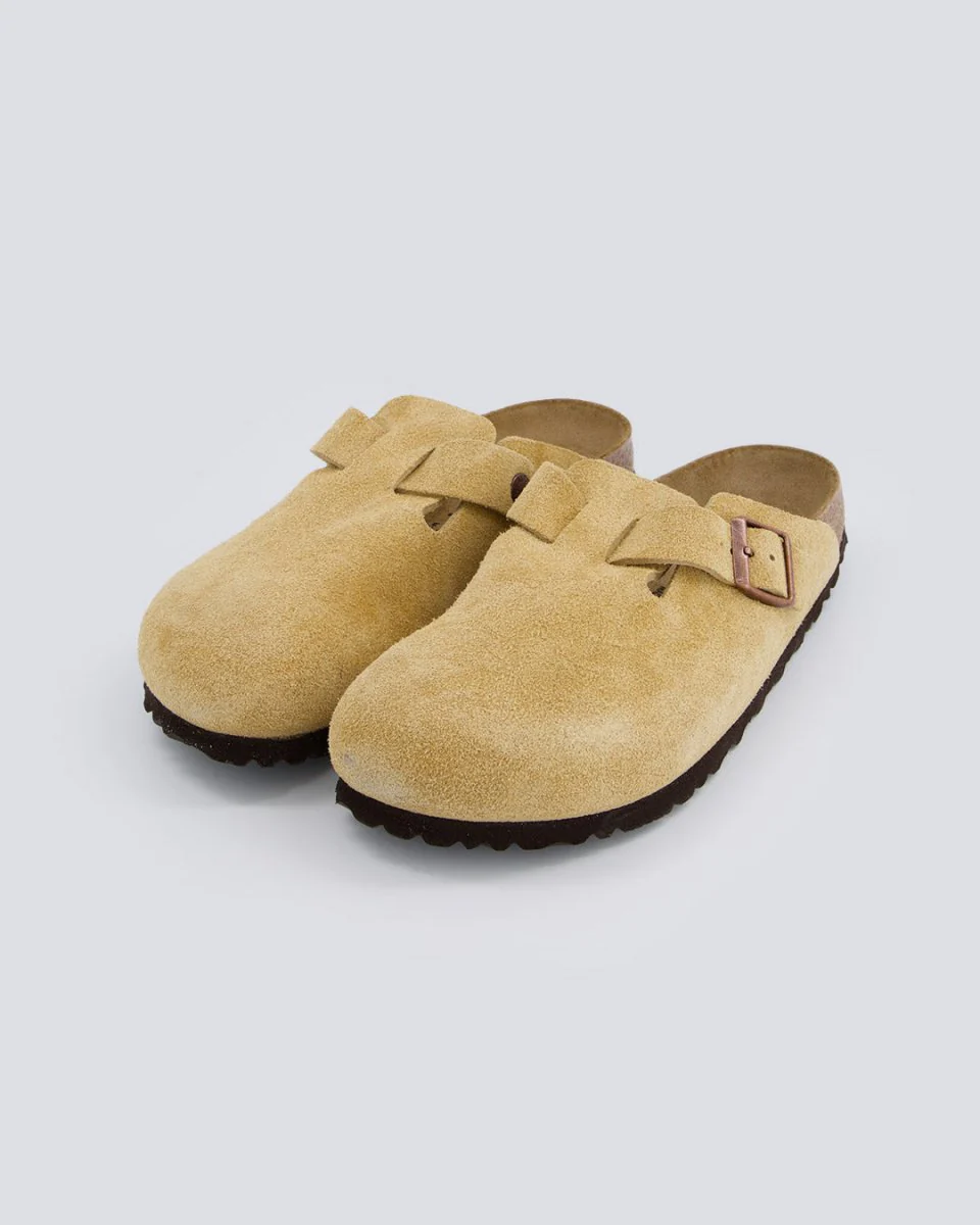 Birkenstock Boston Suede Beige Mujer - Image 3