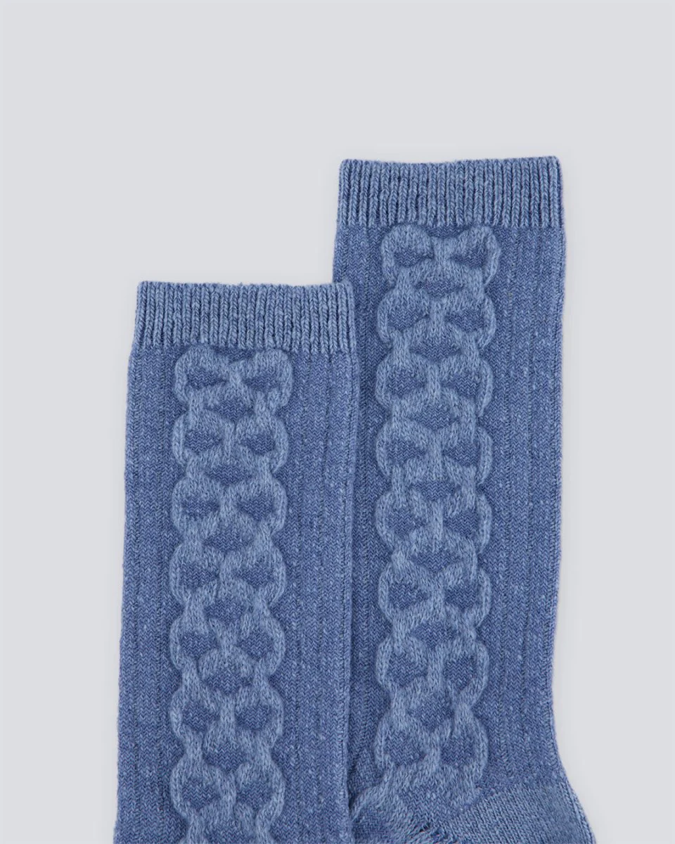 Calcetines Edmmond Studios Cable Knit Azul Unisex - Image 2