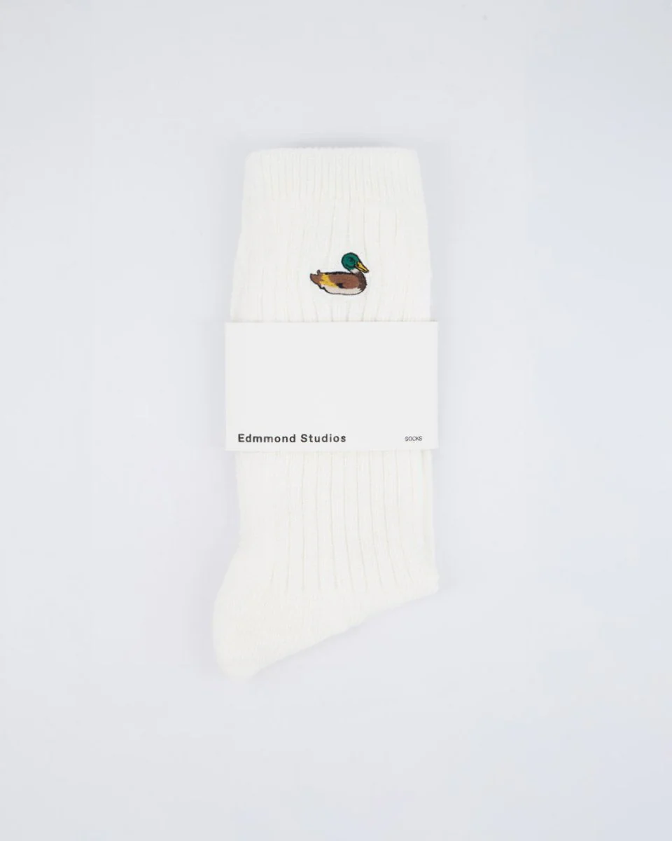 Calcetines Edmmond Studios Duck Blanco Unisex - Image 3