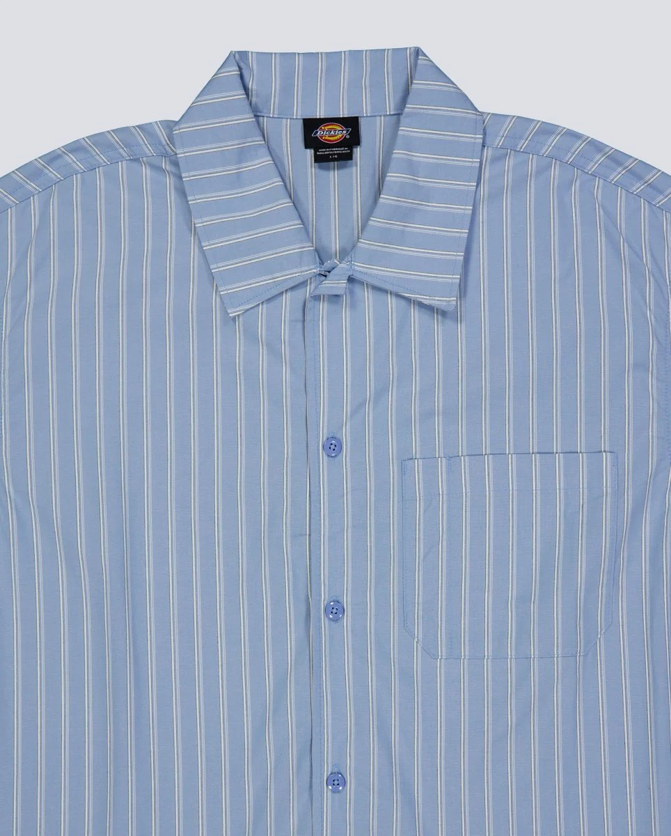 Camisa Dickies Venedocia Stripe Shirt SS Azul Hombre - Image 3
