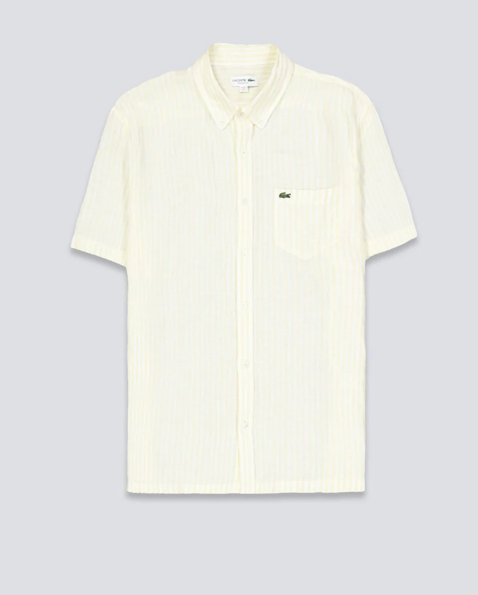 Camisa Lacoste Casual Manga Corta Azul Hombre