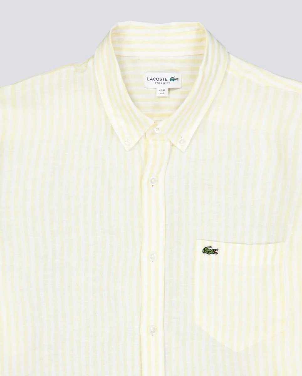 Camisa Lacoste Casual Manga Corta Azul Hombre - Image 2