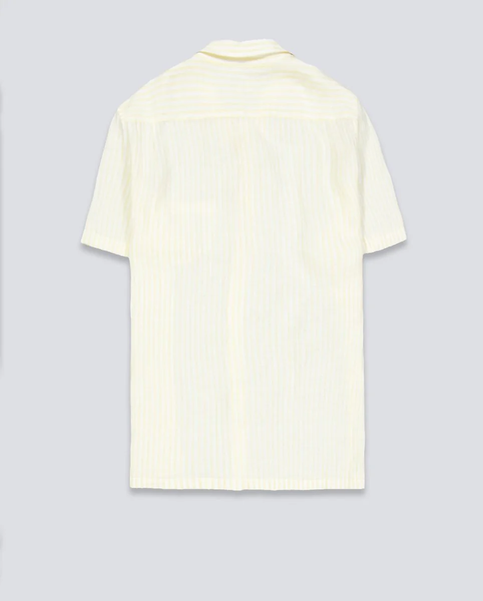 Camisa Lacoste Casual Manga Corta Azul Hombre - Image 3