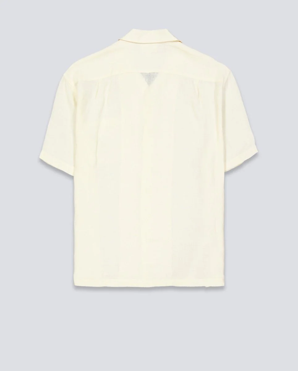 Camisa Lacoste Casual Manga Corta Beige Hombre - Image 4