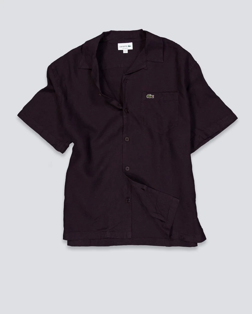 Camisa Lacoste Casual Manga Corta Marrón Hombre - Image 2