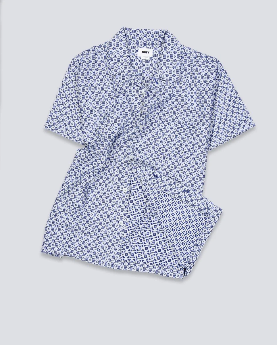 Camisa Obey Adrian Woven Unblaeached Azul Hombre - Image 2