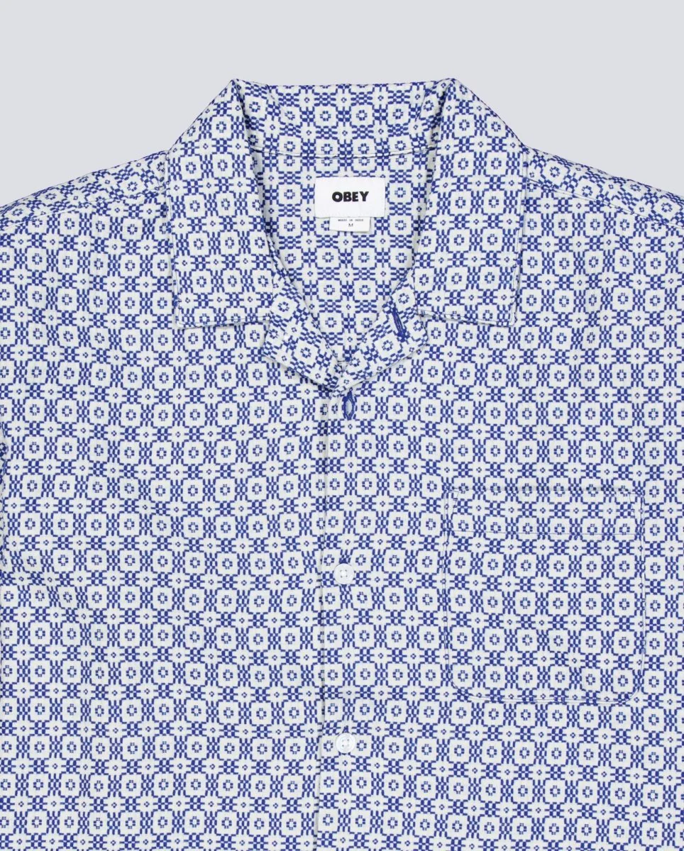 Camisa Obey Adrian Woven Unblaeached Azul Hombre - Image 5