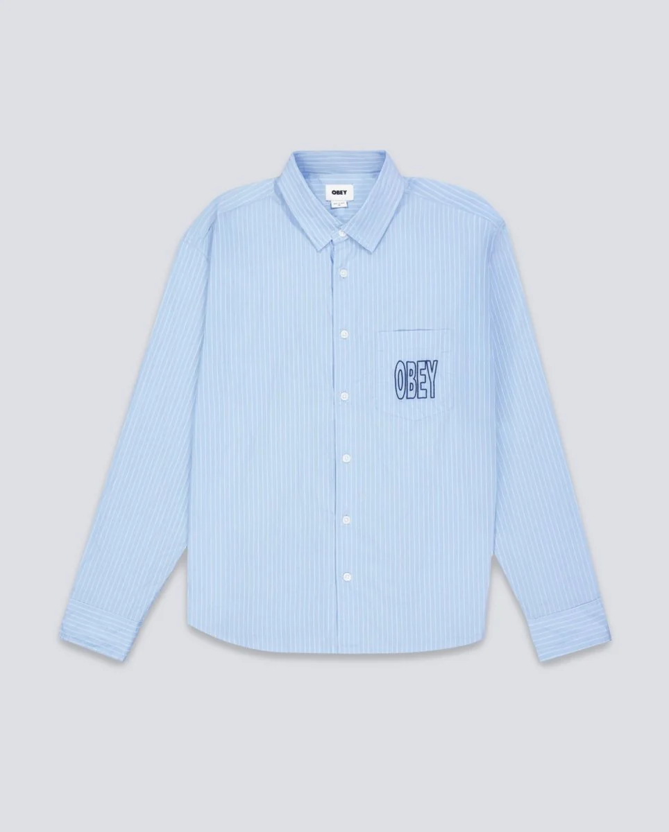 Camisa Obey Bigwig Blueprint Woven Azul Unisex