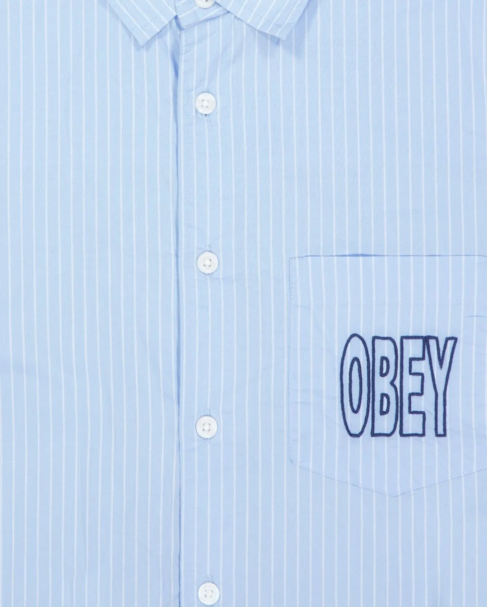 Camisa Obey Bigwig Blueprint Woven Azul Unisex - Image 4