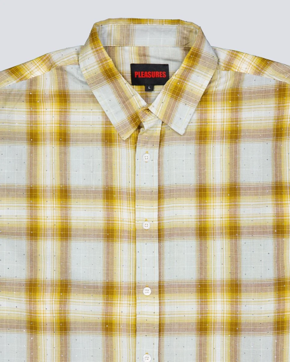 Camisa Pleasues Dizzle Button Up Dijon Amarilla Unisex - Image 3