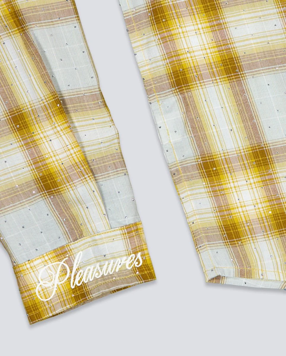 Camisa Pleasues Dizzle Button Up Dijon Amarilla Unisex - Image 4