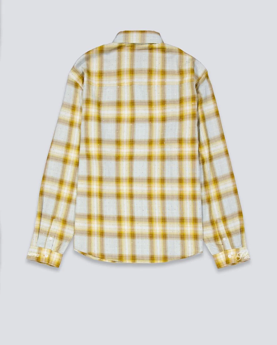 Camisa Pleasues Dizzle Button Up Dijon Amarilla Unisex - Image 6