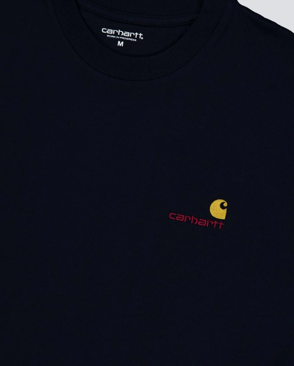 Camiseta Carhartt WIP American Script T-Shirt Azul Oscuro Unisex - Image 2