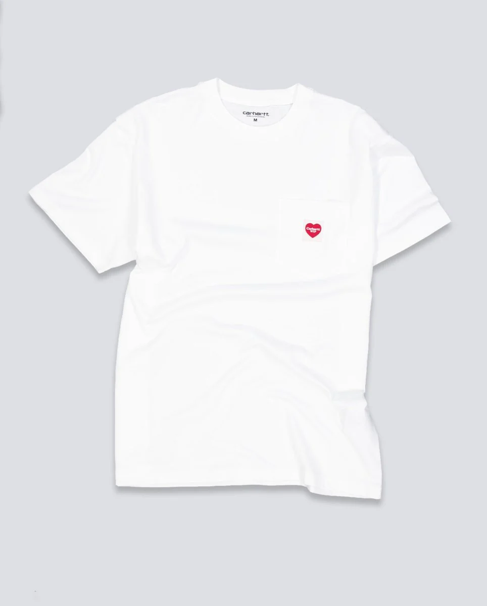 Camiseta Carhartt WIP S/S Pocket Heart Blanca Unisex - Image 2