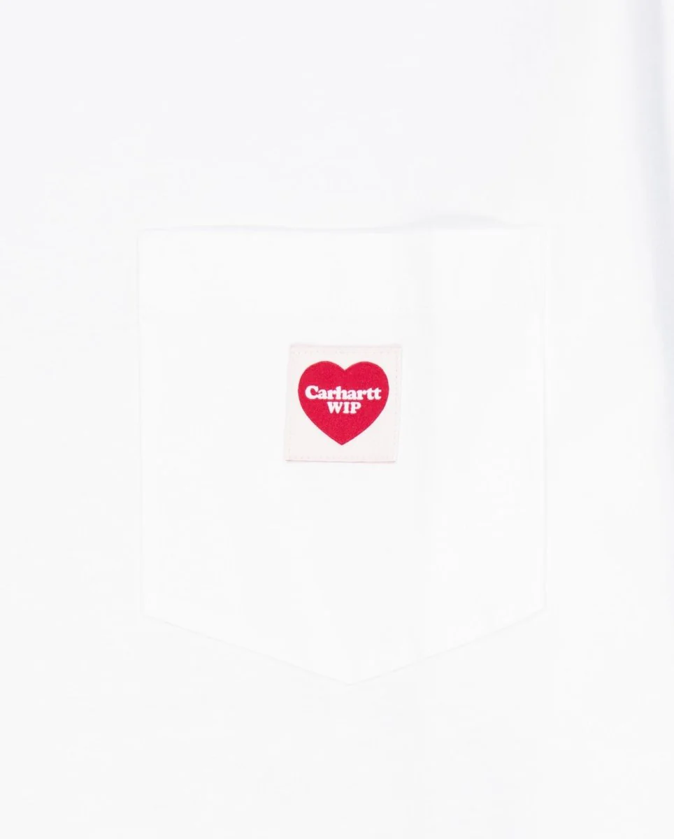Camiseta Carhartt WIP S/S Pocket Heart Blanca Unisex - Image 4
