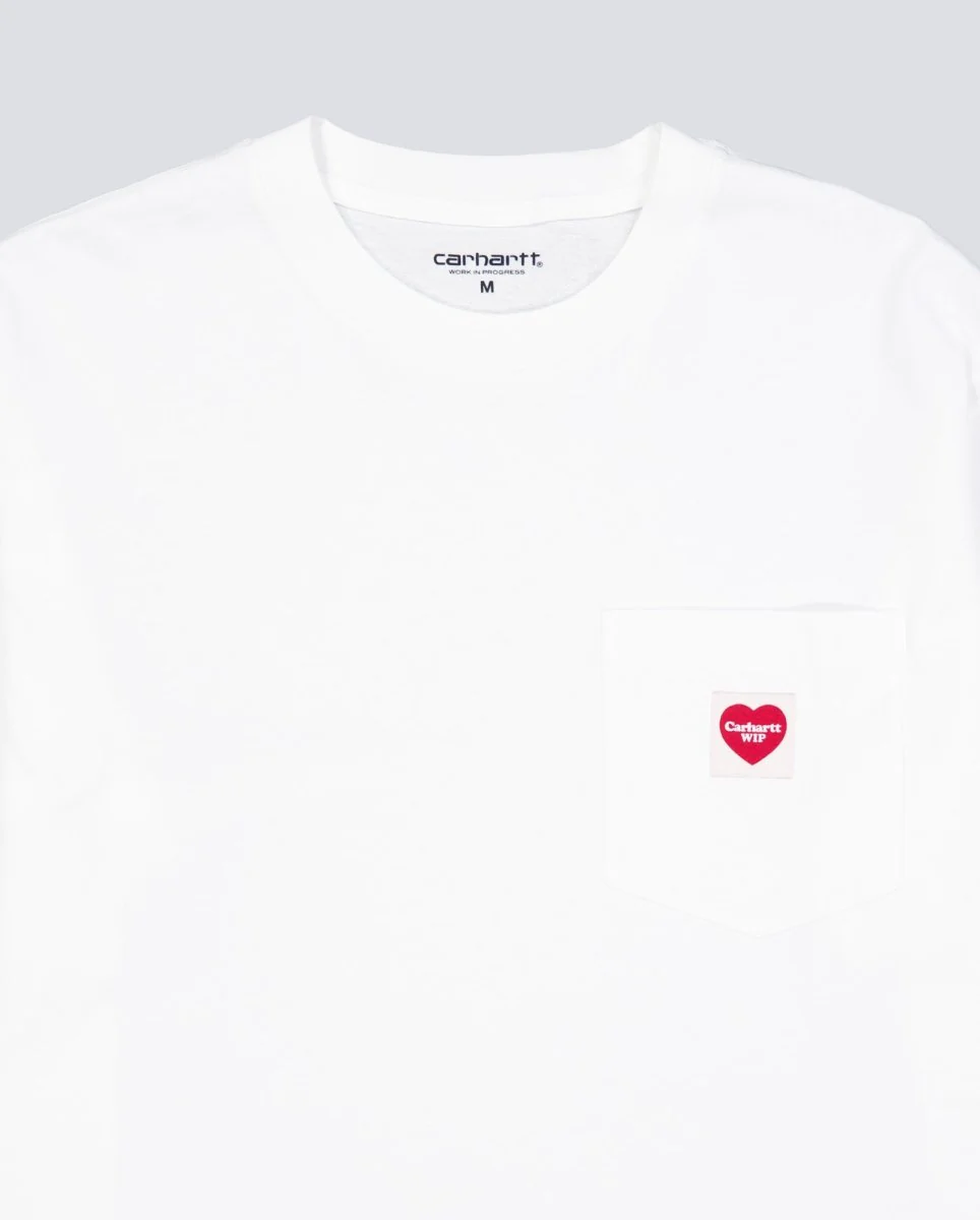 Camiseta Carhartt WIP S/S Pocket Heart Blanca Unisex - Image 5