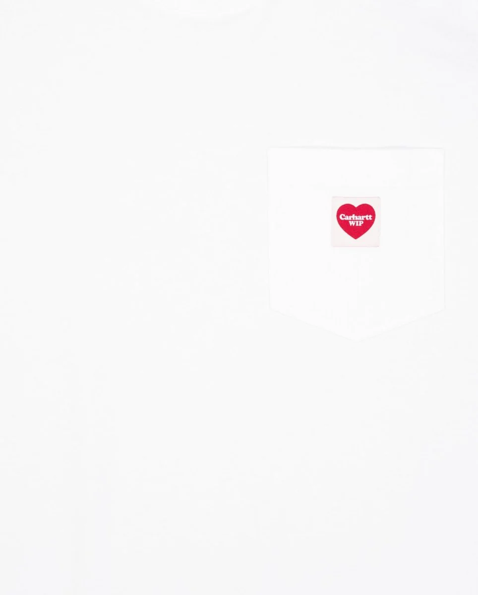 Camiseta Carhartt WIP S/S Pocket Heart Blanco Unisex - Image 2