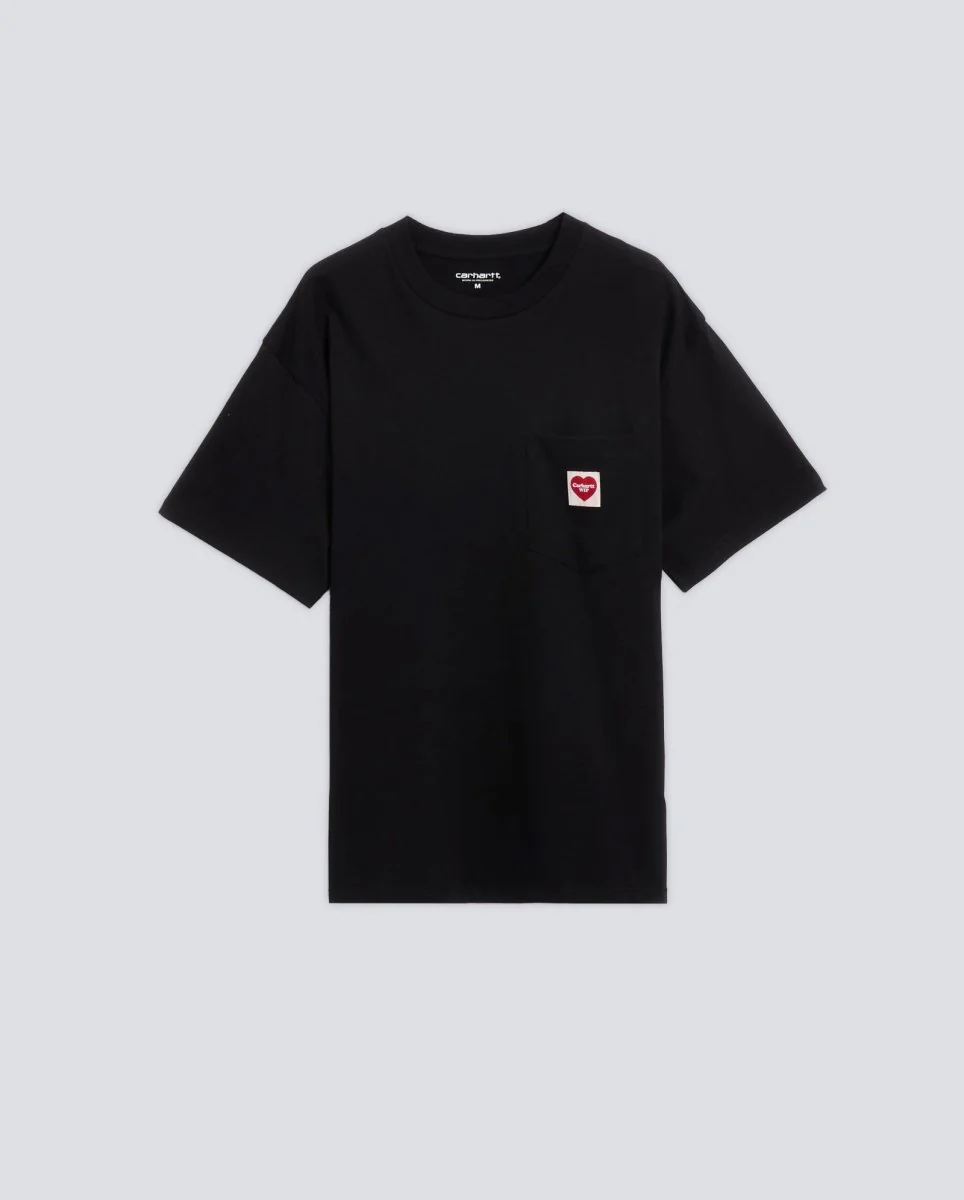 Camiseta Carhartt Wip S/S Pocket Heart Negro Hombre