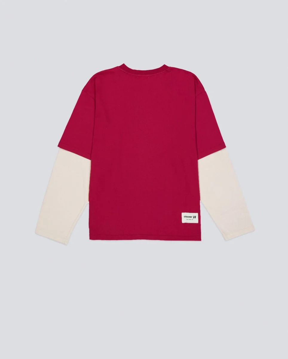 Camiseta Coolway Double Sleeve Rojo Y Blanco Unisex - Image 3