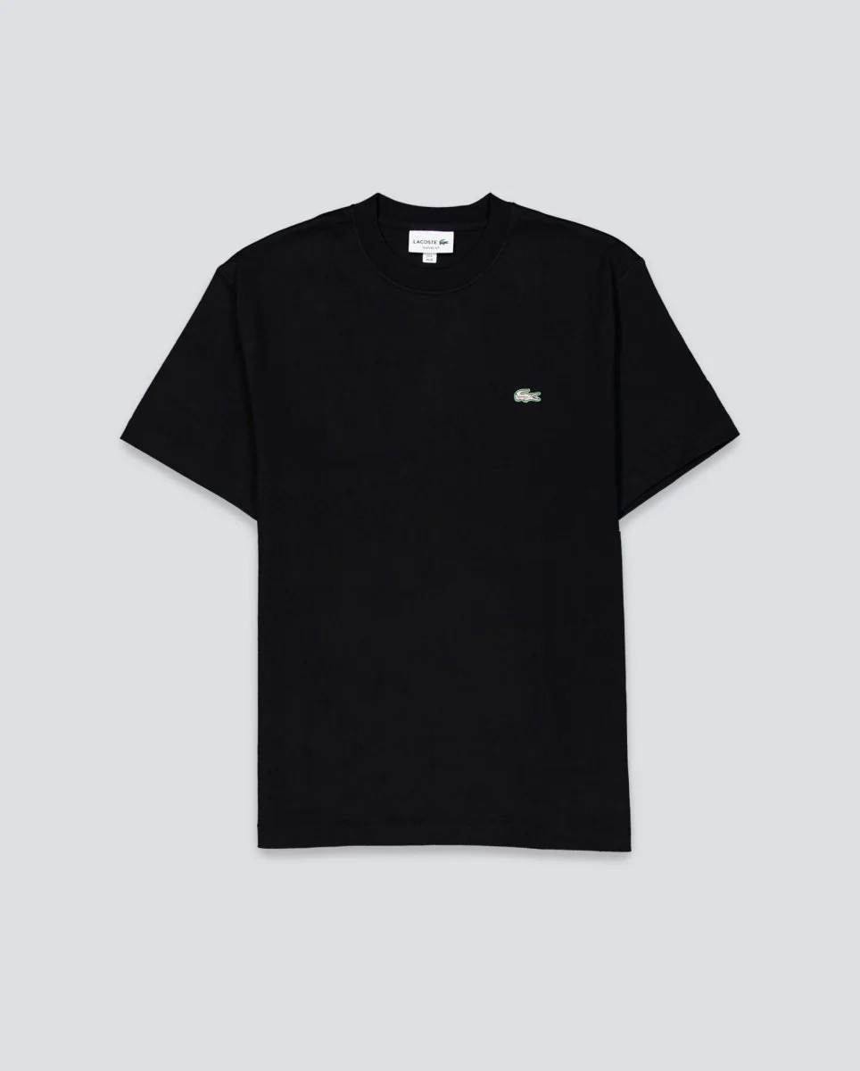 Camiseta De Lacoste Estampado Tennis Heritage Negro Hombre