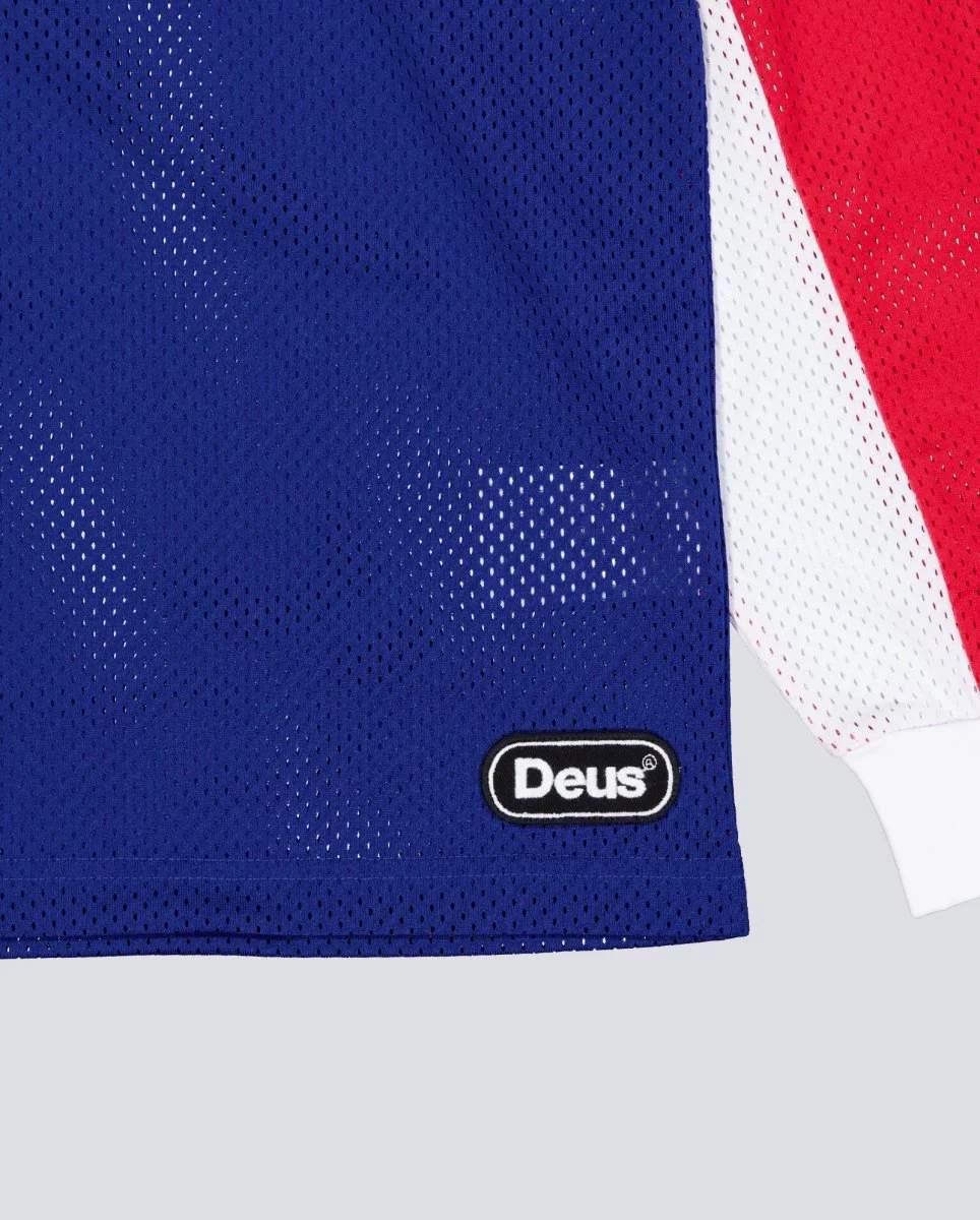 Camiseta Deus Saber Moto Jersey Blanca y Azul Hombre - Image 6