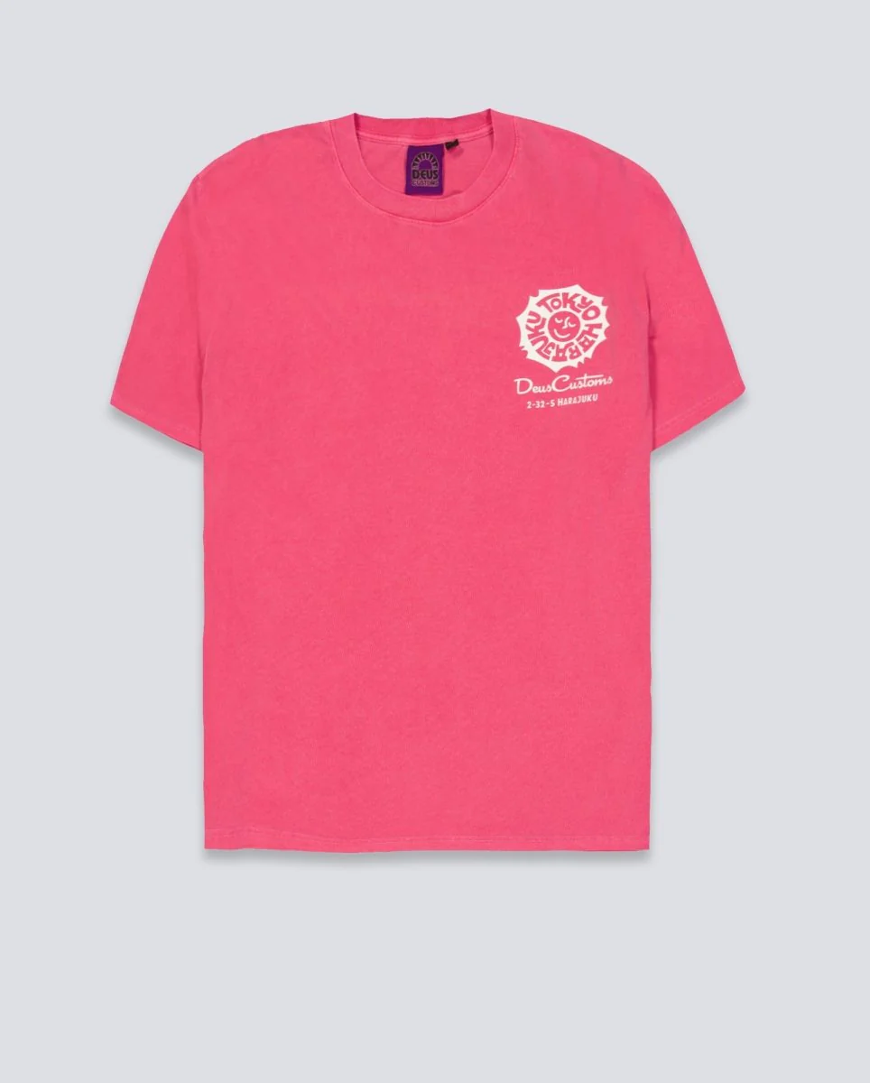 Camiseta Deus Ex Machina Tokyo Address Rosa Unisex
