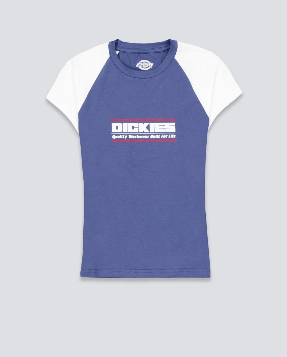 Camiseta Dickies Derby Raglan Azul Mujer