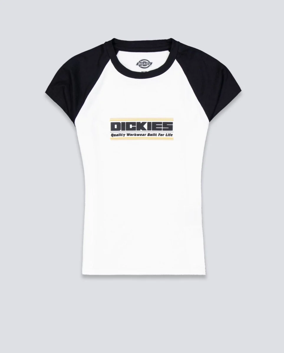 Camiseta Dickies Derby Raglan Blanco Mujer