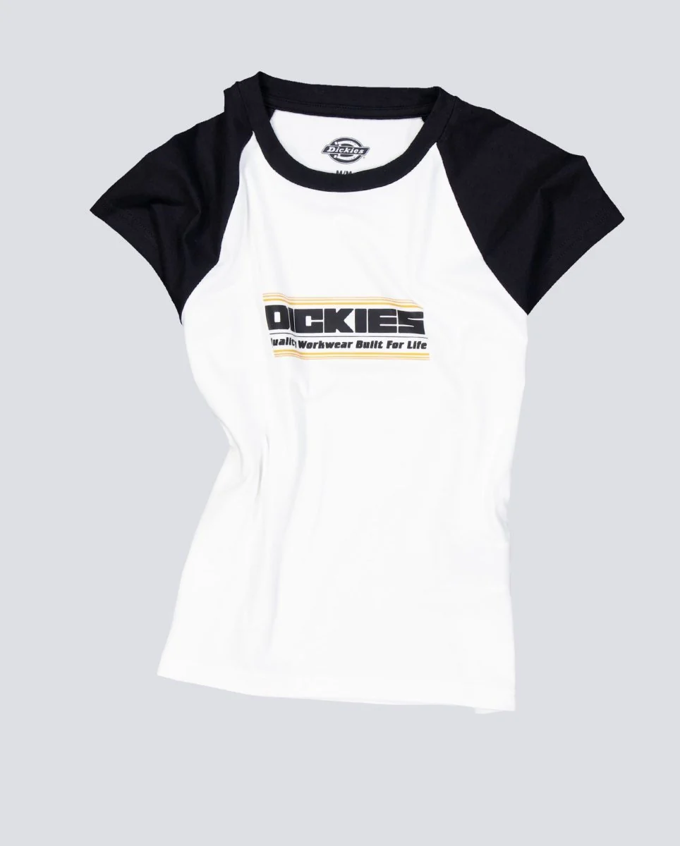 Camiseta Dickies Derby Raglan Blanco Mujer - Image 2