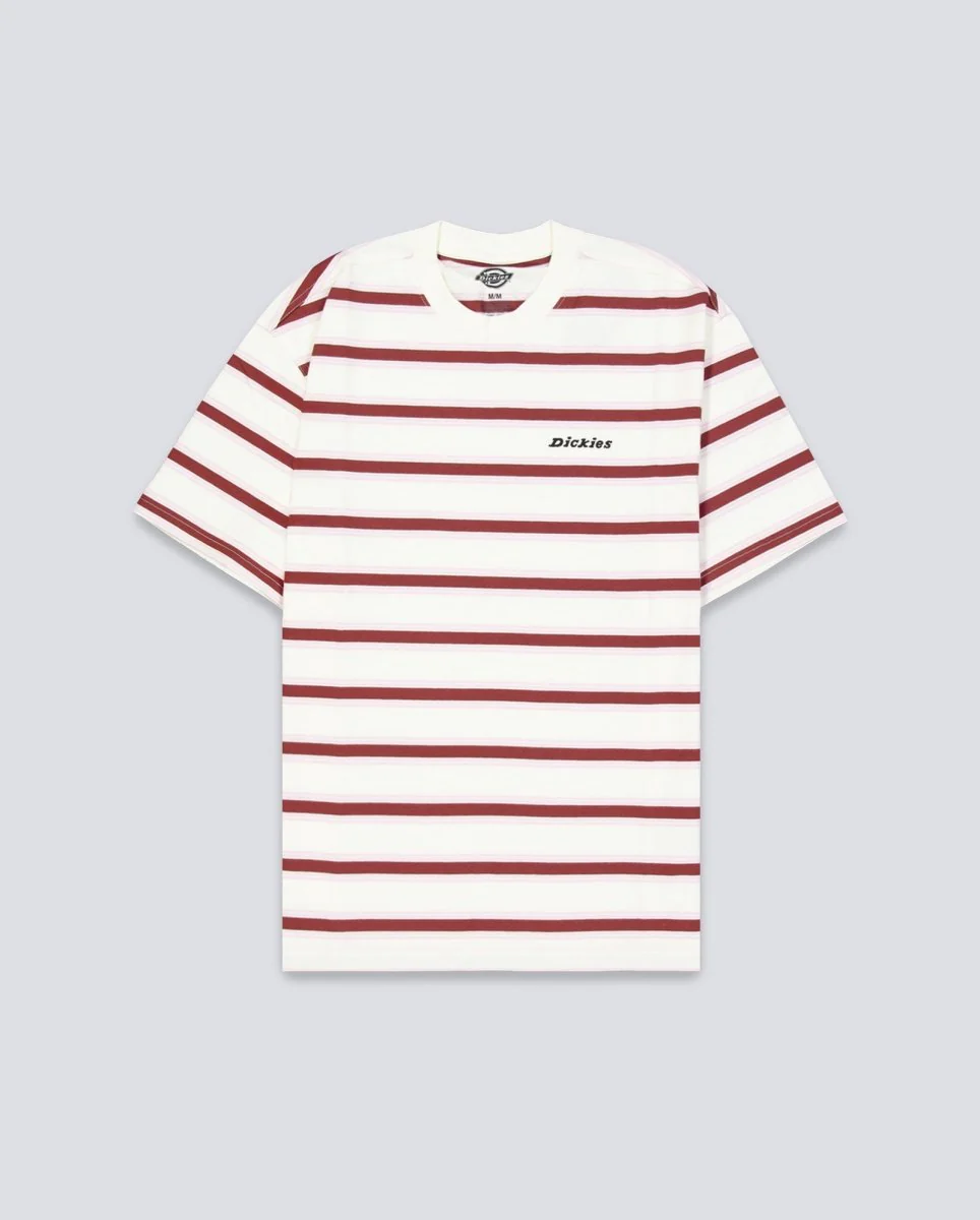 Camiseta Dickies York Stripe Rojo Y Blanco Unisex