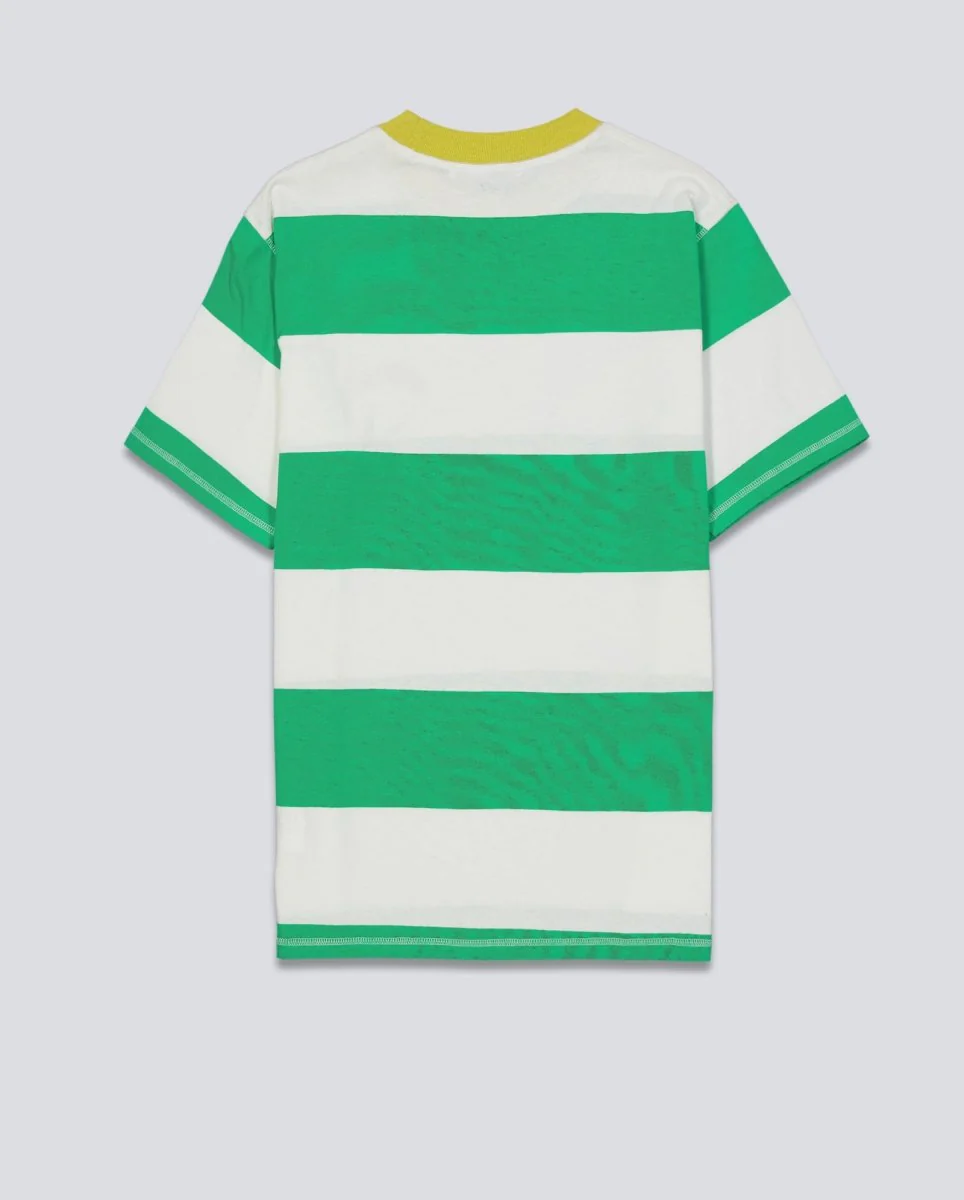 Camiseta Edmmond Studios Striped Blanca y Verde Unisex - Image 4