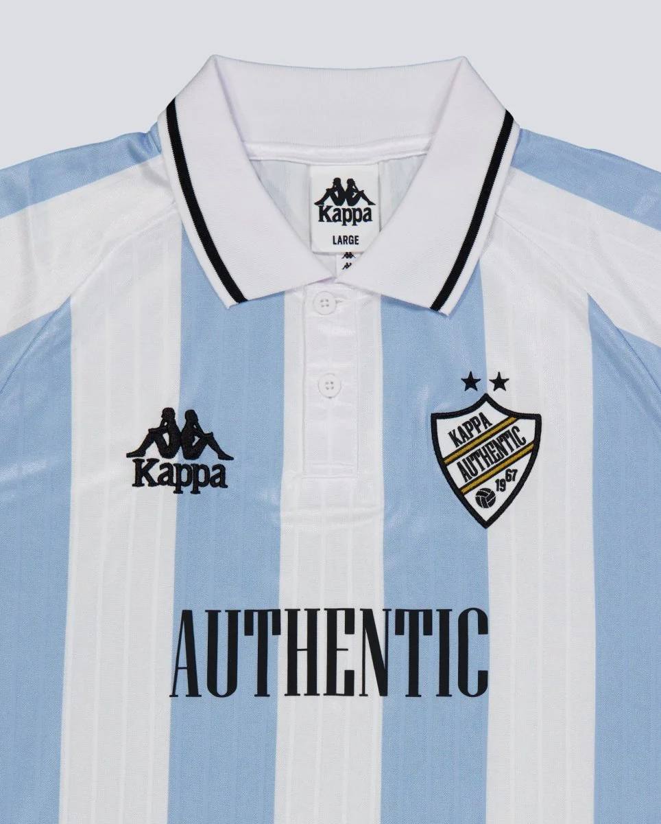 Camiseta Kappa Authentic Shailen Azul Y Blanco Unisex - Image 3