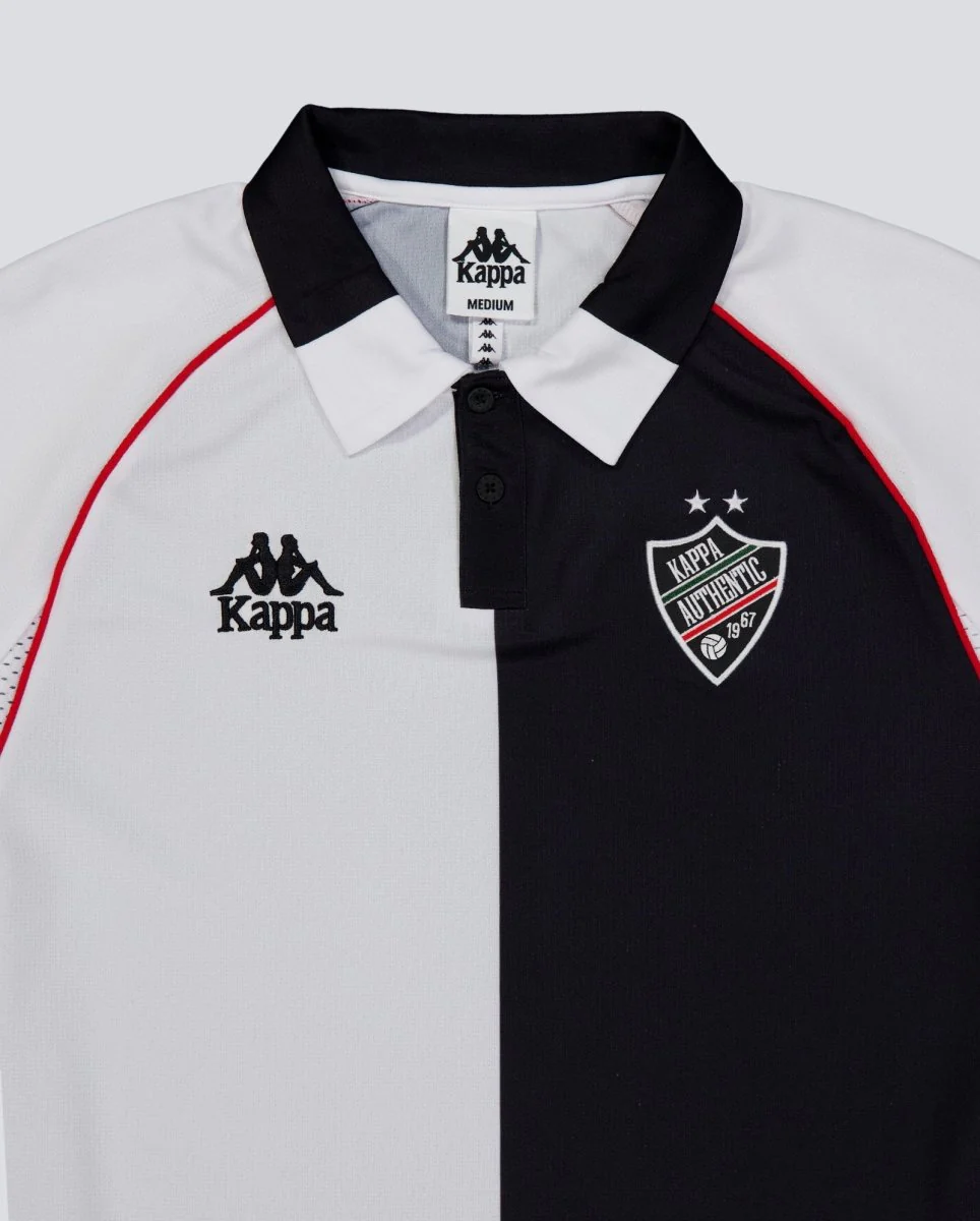 Camiseta Kappa Authentic Solin Blanco Y Negro Unisex - Image 3