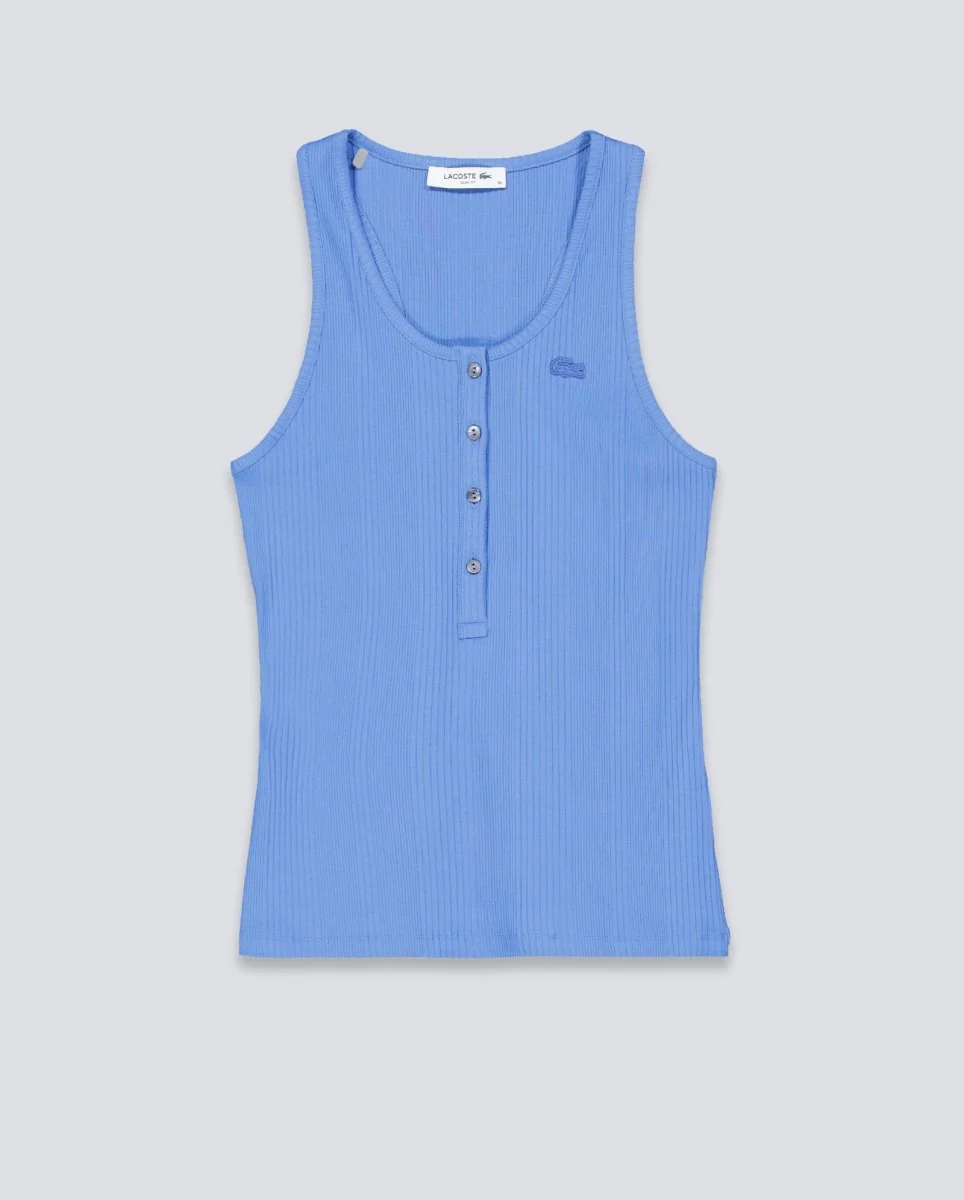 Camiseta De Tirantes Lacoste Azul Mujer