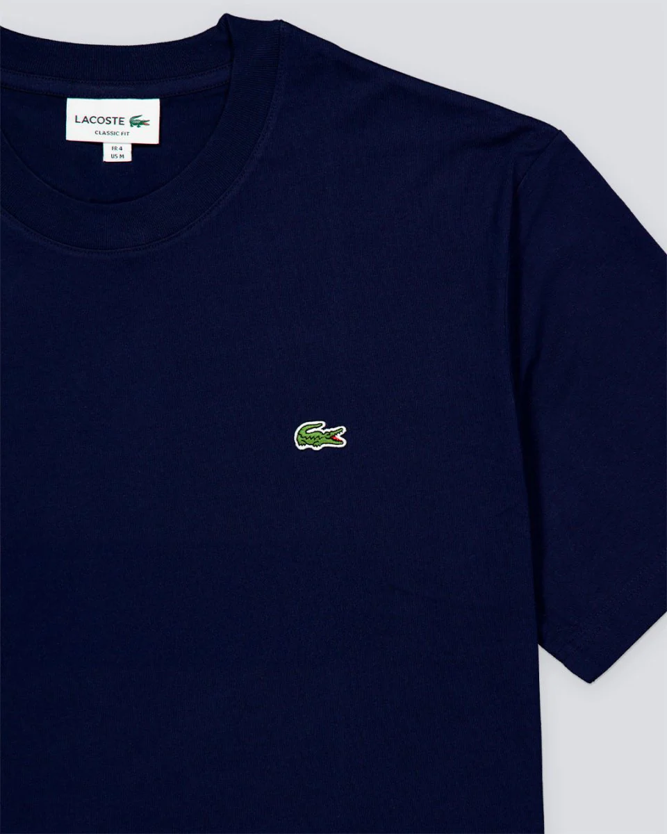 Camiseta Lacoste Classic Fit MidWeight Azul Marino Hombre - Image 4