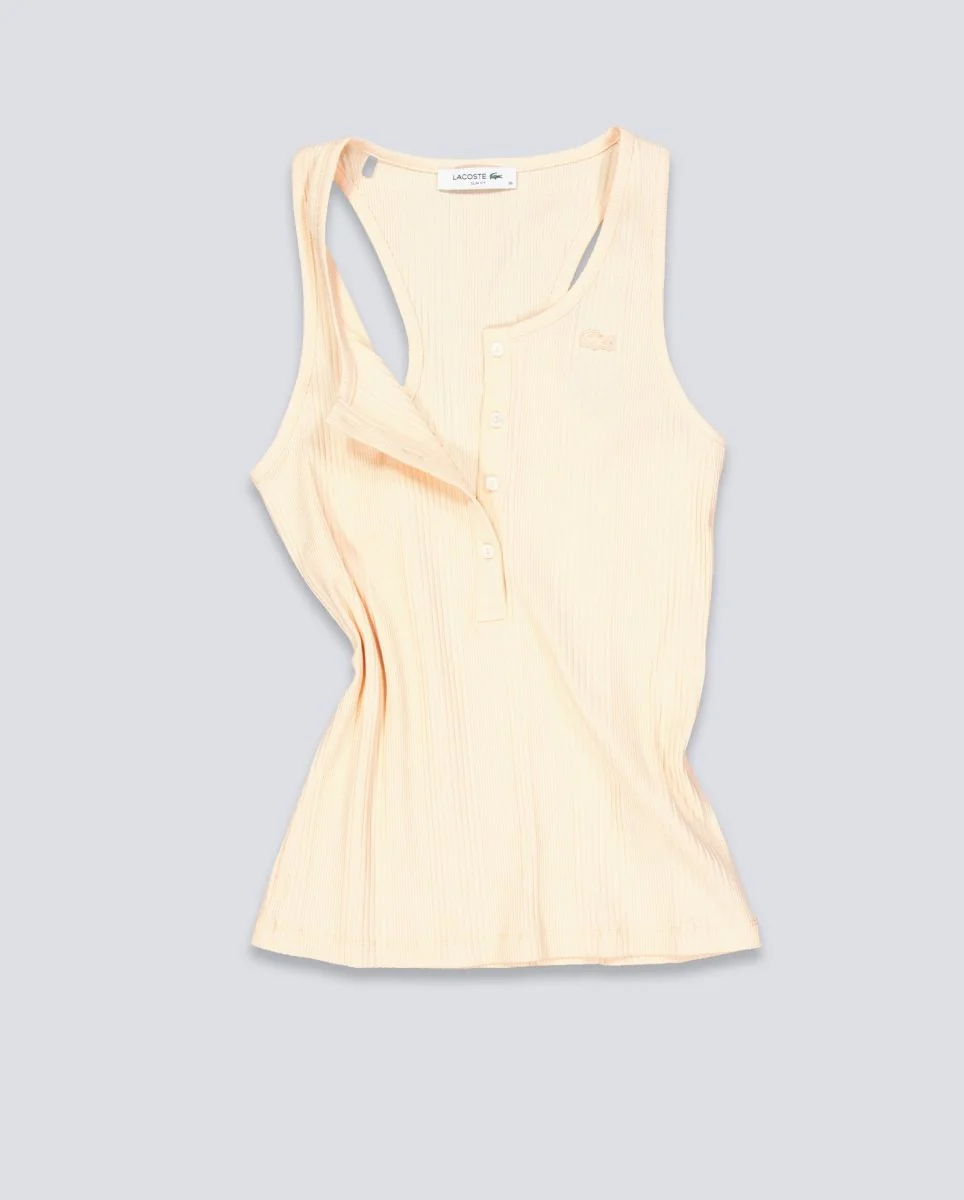 Camiseta De Tirantes Lacoste Beige Mujer