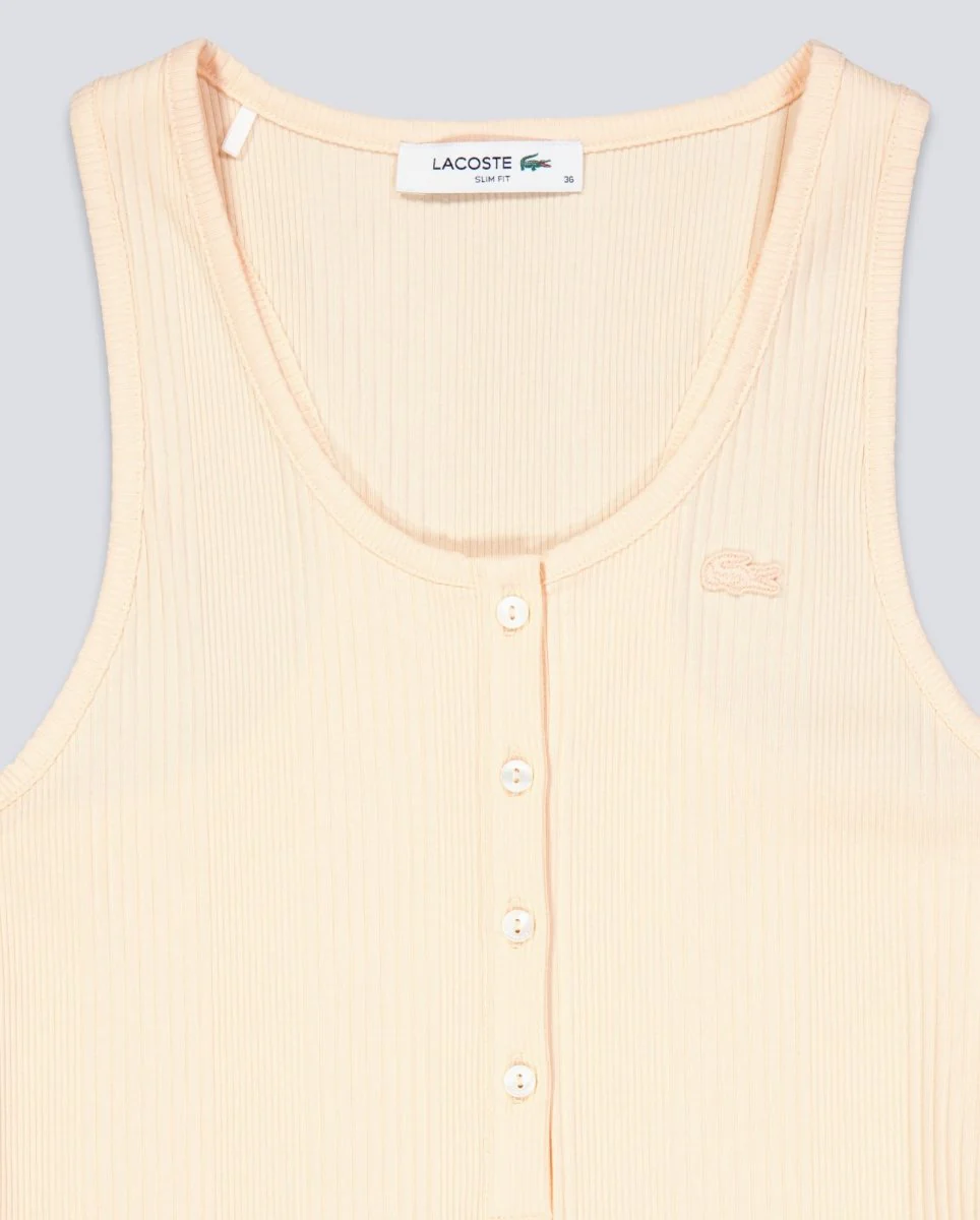 Camiseta De Tirantes Lacoste Beige Mujer - Image 4