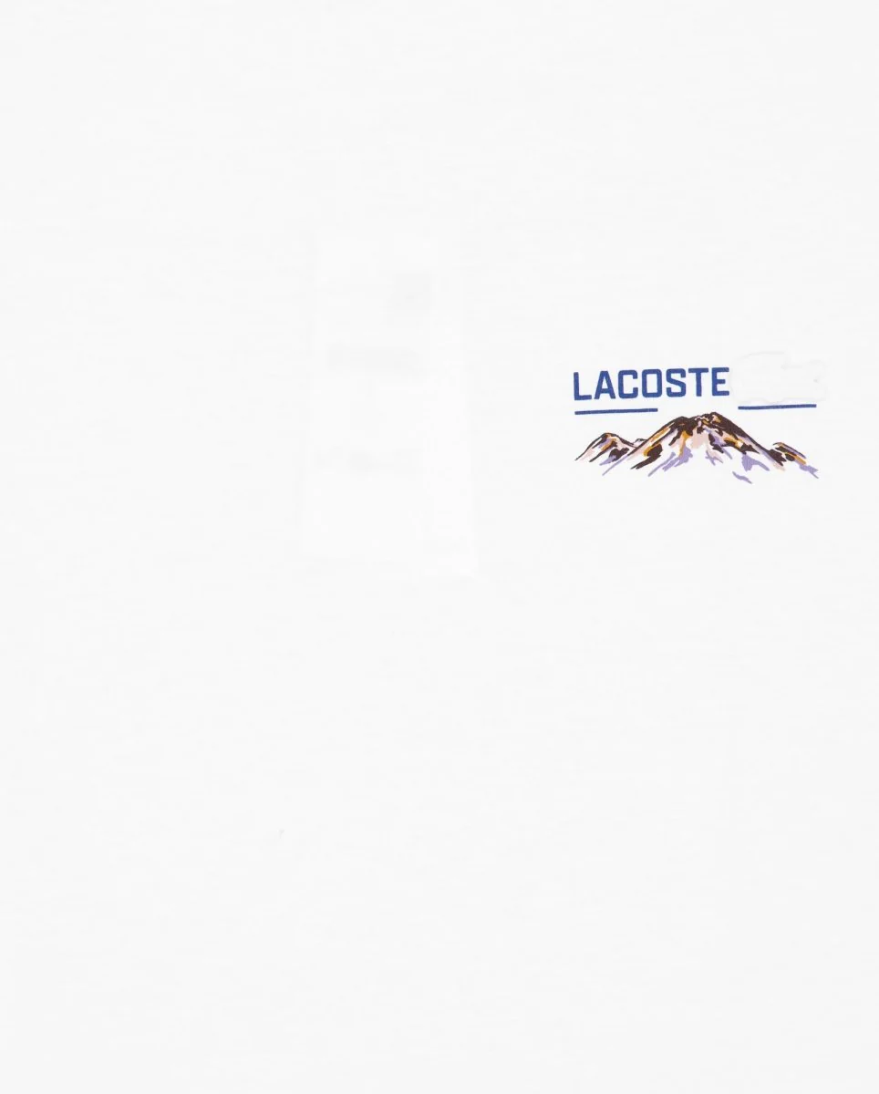 Camiseta Lacoste Estampado Montaña Blanco Unisex - Image 2