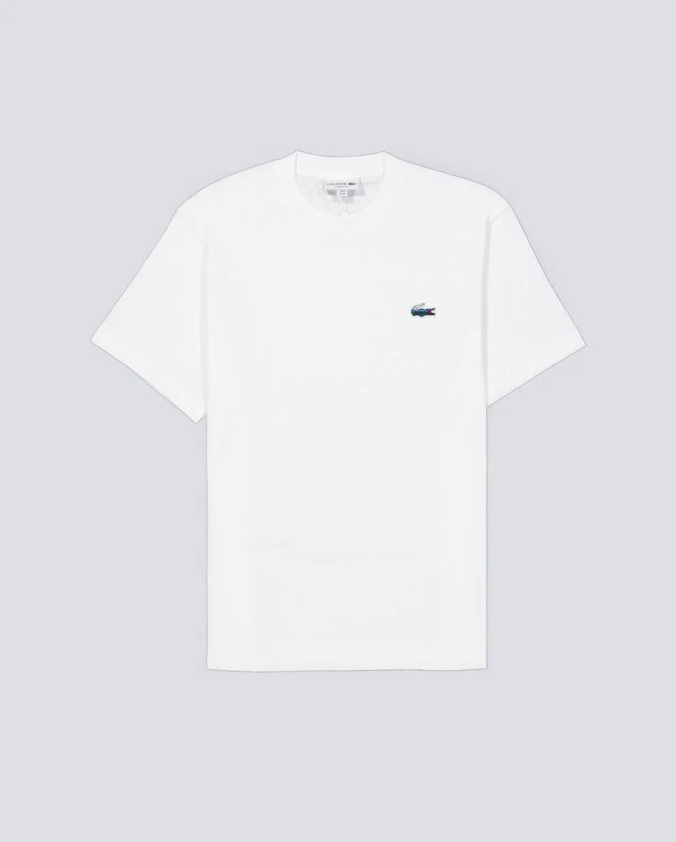 Camiseta Lacoste Logo Bicolor Blanco Hombre