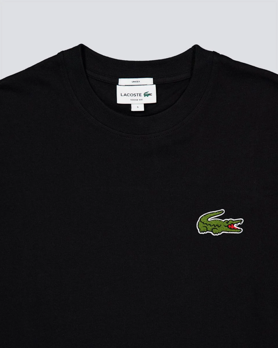 Camiseta Lacoste Loose Fit Heavy Cotton Negro Hombre - Image 3