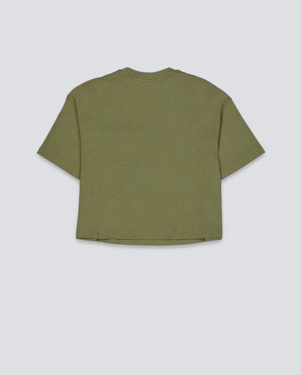 Camiseta Lacoste Oversized Con Bolsillo Verde Mujer - Image 3