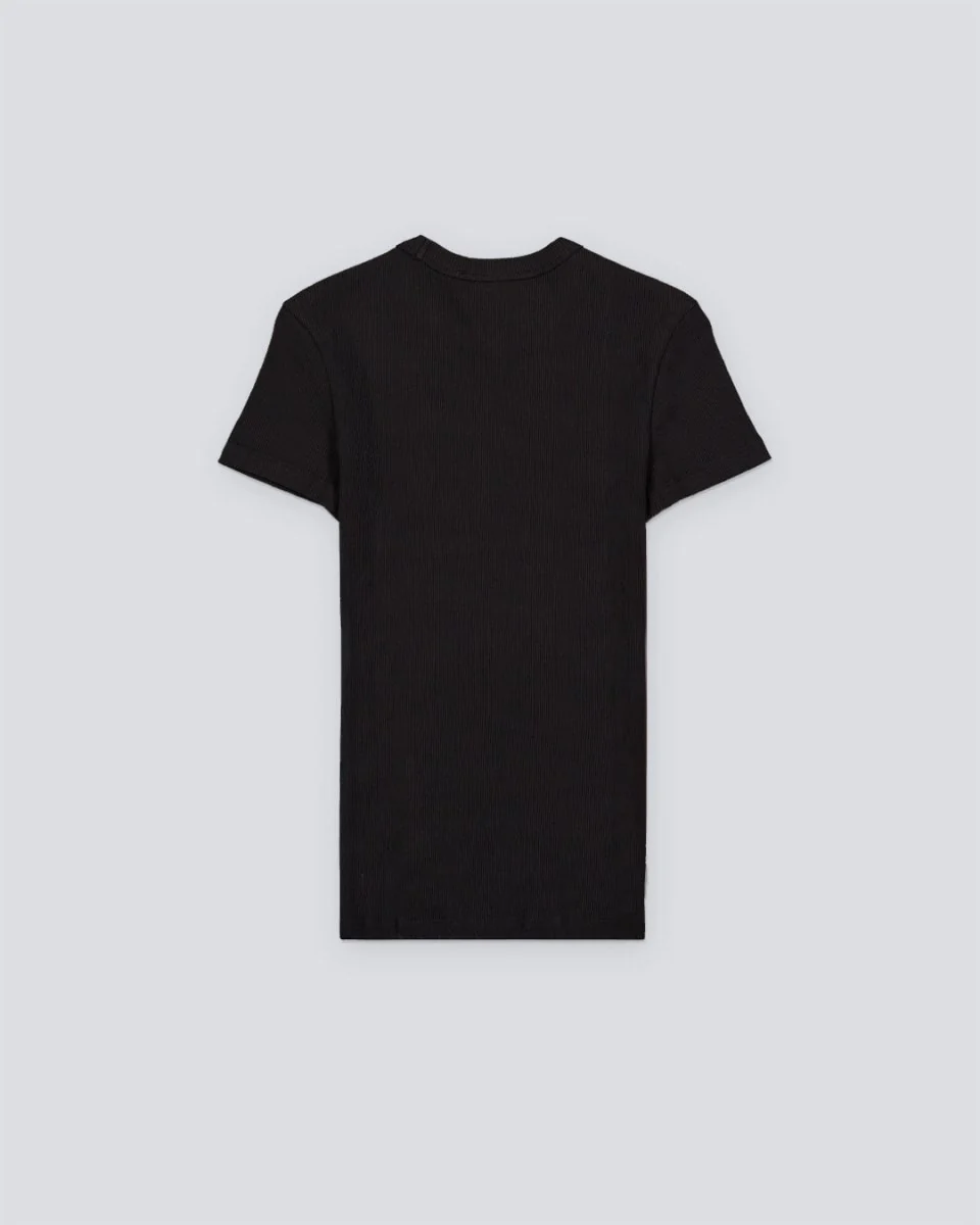 Camiseta Lacoste Slim Fit Cotton Negro Mujer - Image 2