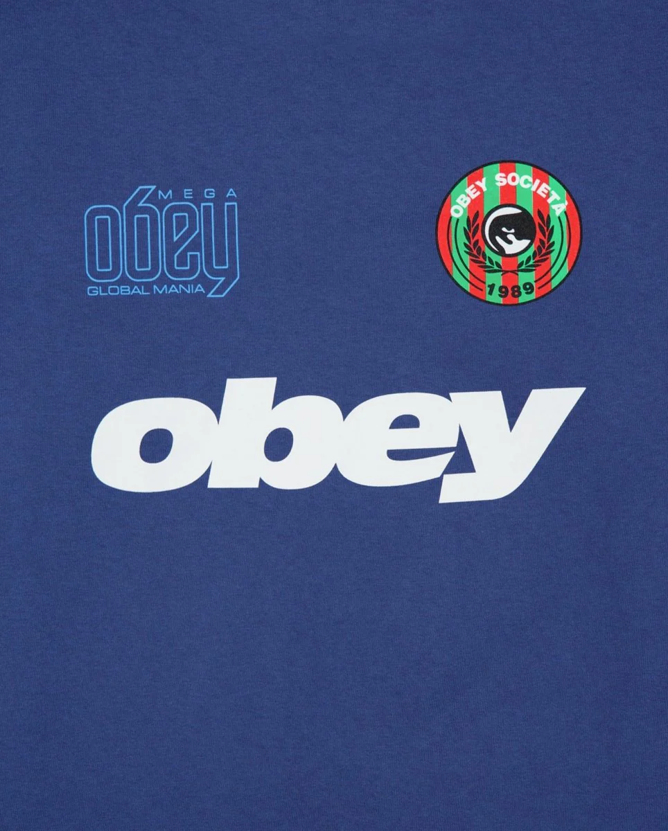 Camiseta Manga Larga Obey Mega Global Mania Azul Hombre - Image 3