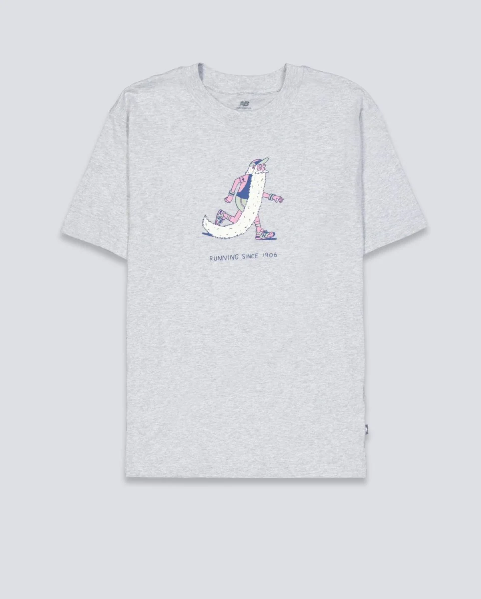 Camiseta New Balance Bearded Runner Gris Unisex