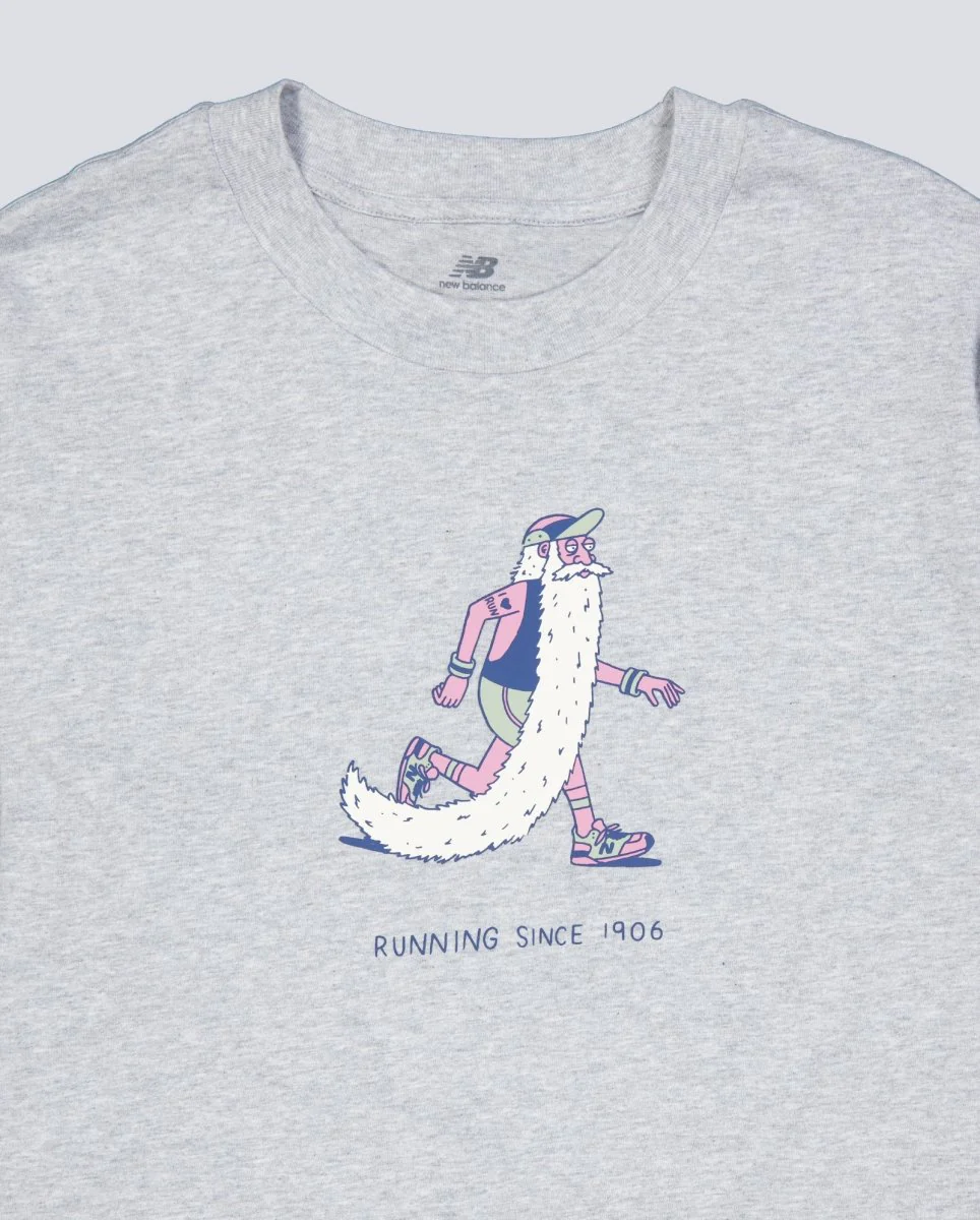 Camiseta New Balance Bearded Runner Gris Unisex - Image 5