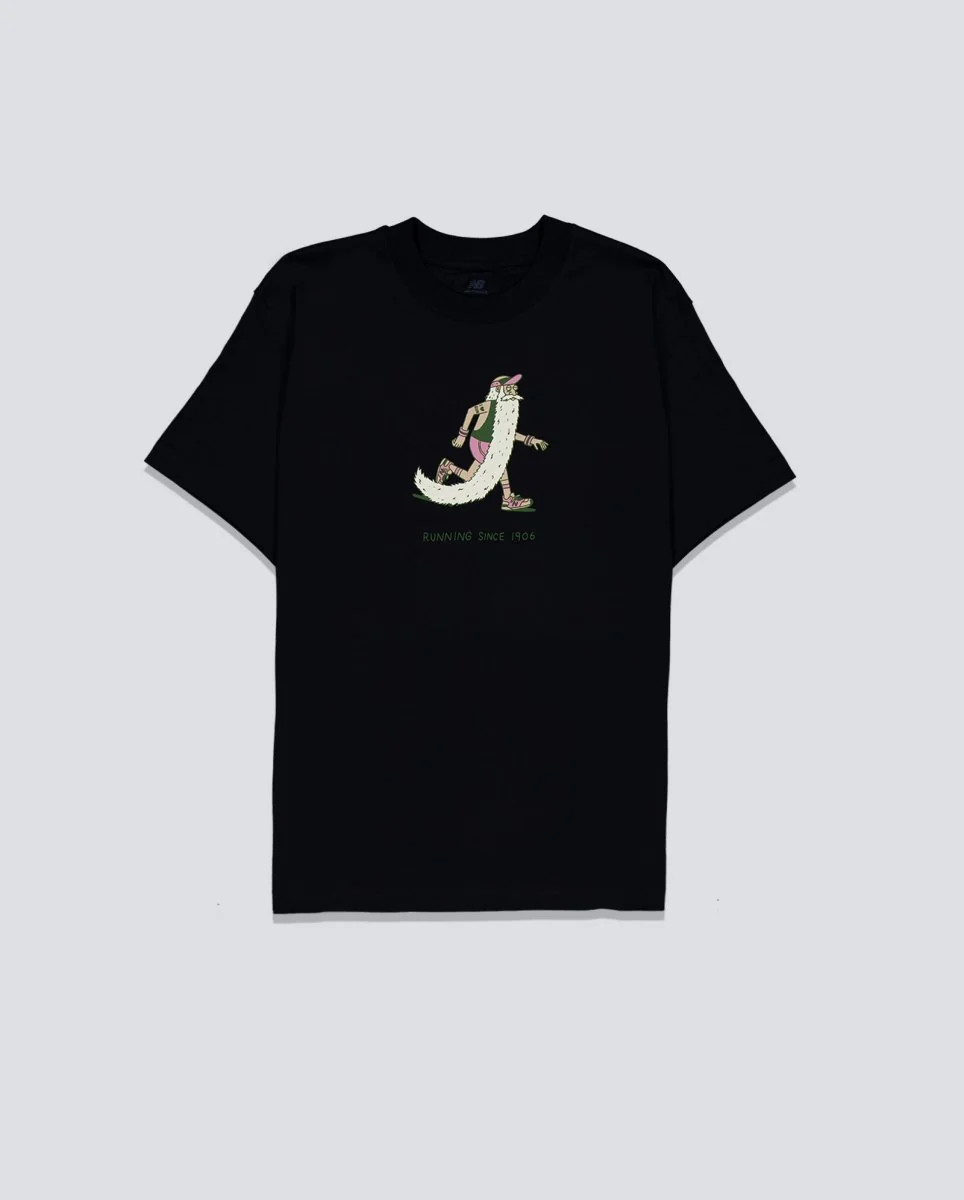 Camiseta New Balance Bearded Runner Negro Unisex