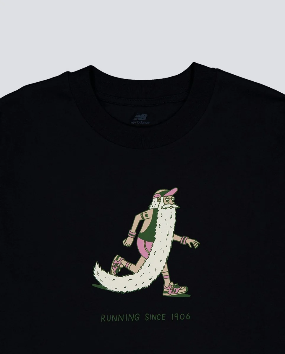 Camiseta New Balance Bearded Runner Negro Unisex - Image 3